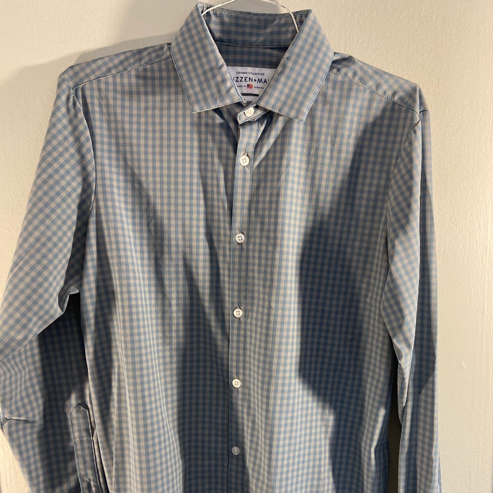 Mizzen+Main Blue and Grey Button Down